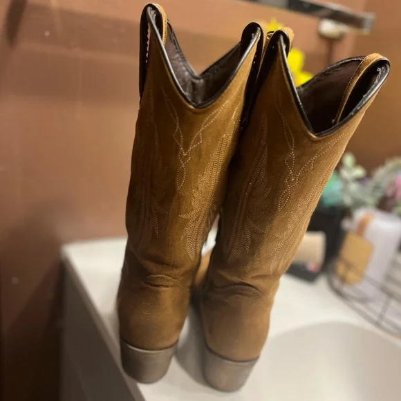 Women’s suede Brown Cowboy 🤠 Boots SIZE 8.5 - Picture 5 of 5